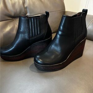 b.o.c. Black Wedge Ankle Boots